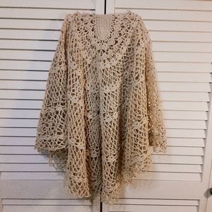 Handmade Crochet Oval Table Cover, Bed Decore or Wall Decore Vintage